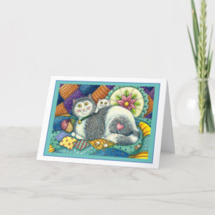 TARJETA MADRE CAT & KITTEN, COLCHONETAS, PINCUSIÓN