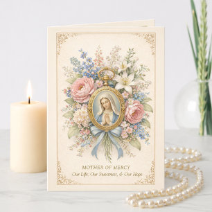 Tarjeta Madre Católica de la Misericordia Oración Mariana