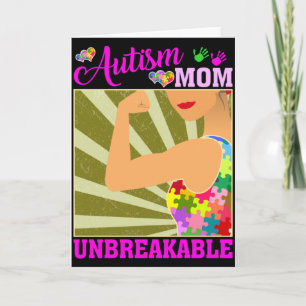 Tarjeta Madre con Autismo Inquebrantable Conciencia del Au