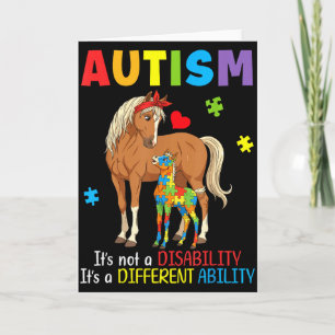 Tarjeta Madre Conciencia del Autismo Caballo Habilidad Dif