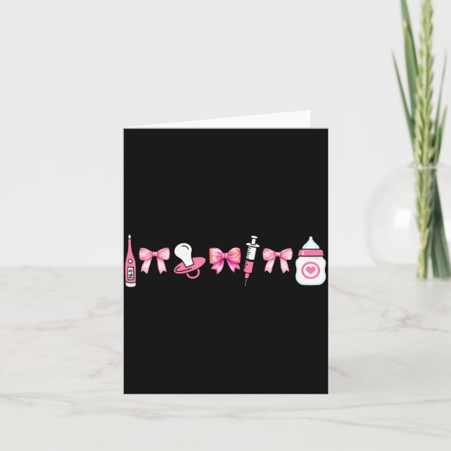 Tarjeta Madre Coqueta Bebé Mbu Enfermera Stpartum Rn Navid (Anverso)