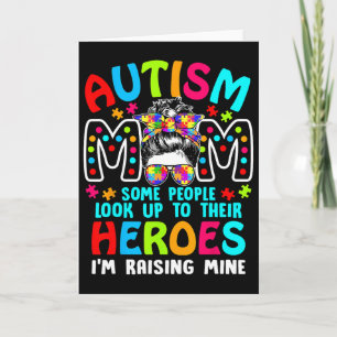 Tarjeta Madre de autismo criando una pieza de rompecabezas