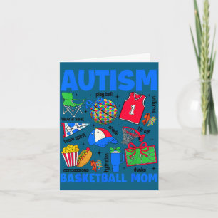 Tarjeta madre de baloncesto autismo mama conciencia de aut
