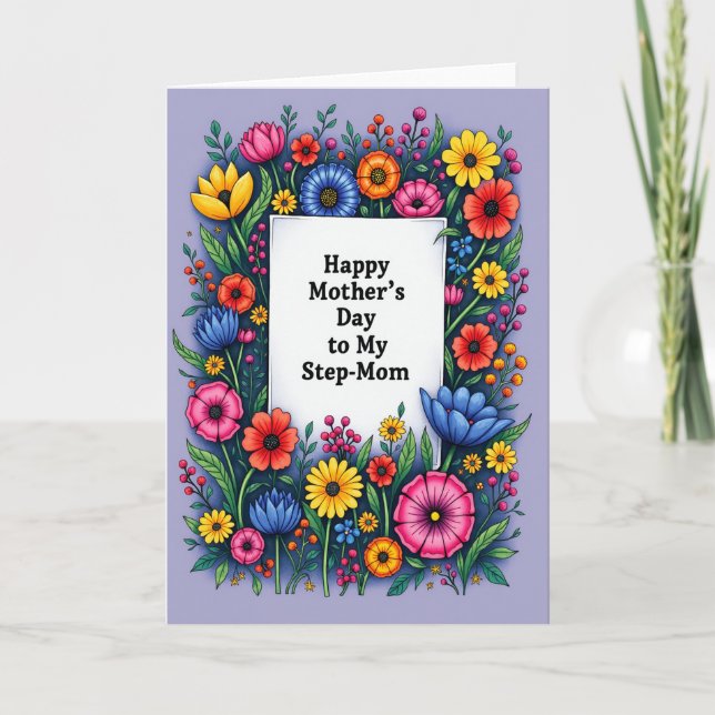 Tarjeta Madre de Flores Radiantes (Anverso)