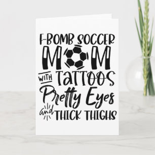 Tarjeta Madre de fútbol con tatuajes ojos bonitos gruesa 