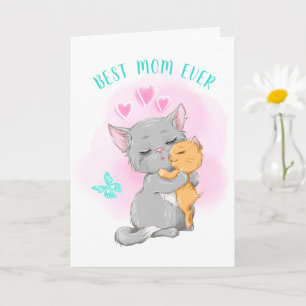 Tarjeta Madre de gato postcard mejor mamá siempre feliz dí