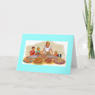Tarjeta Madre de la época tiene galletas para los niños