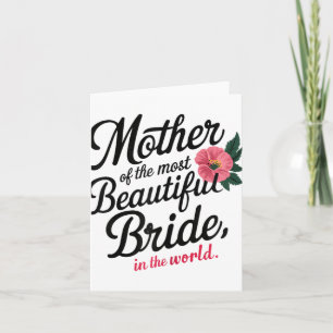 Tarjeta Madre De La Novia Más Hermosa Feliz Novia Pa