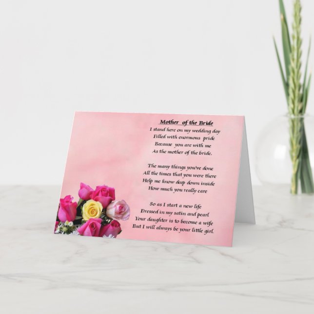 Tarjeta Madre de la novia - Rosas (Anverso)