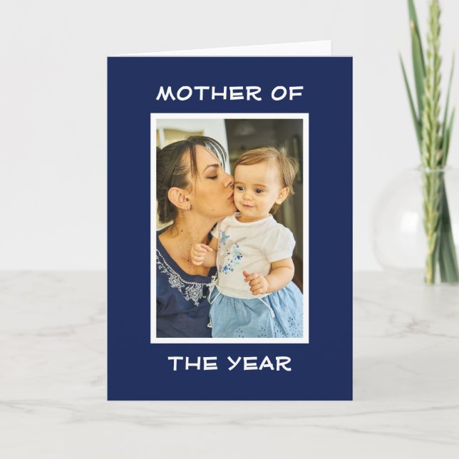 Tarjeta Madre Del Año Personalizado Personalizada Foto Mam (Anverso)