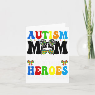 Tarjeta Madre del autismo criando a héroe Groovy desordena