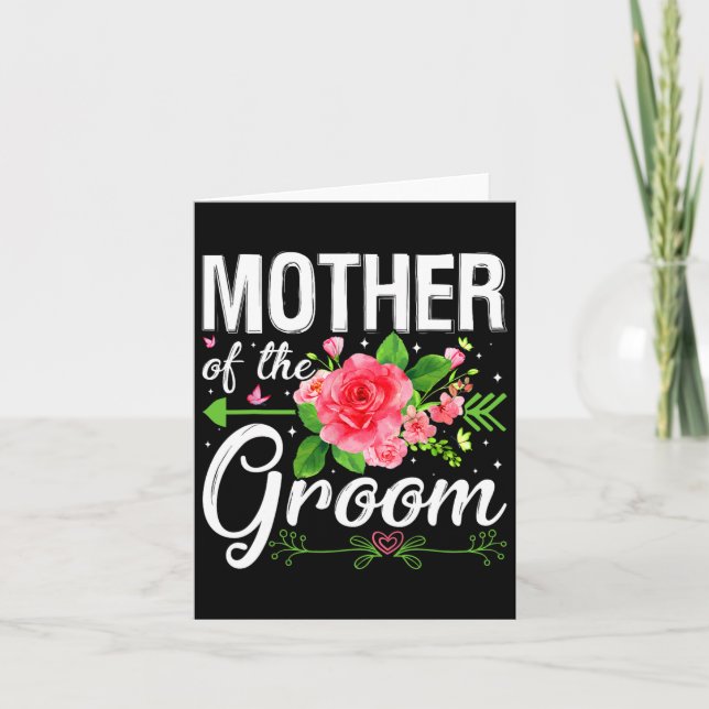 Tarjeta Madre del compromiso de la Boda del novio, el día  (Anverso)