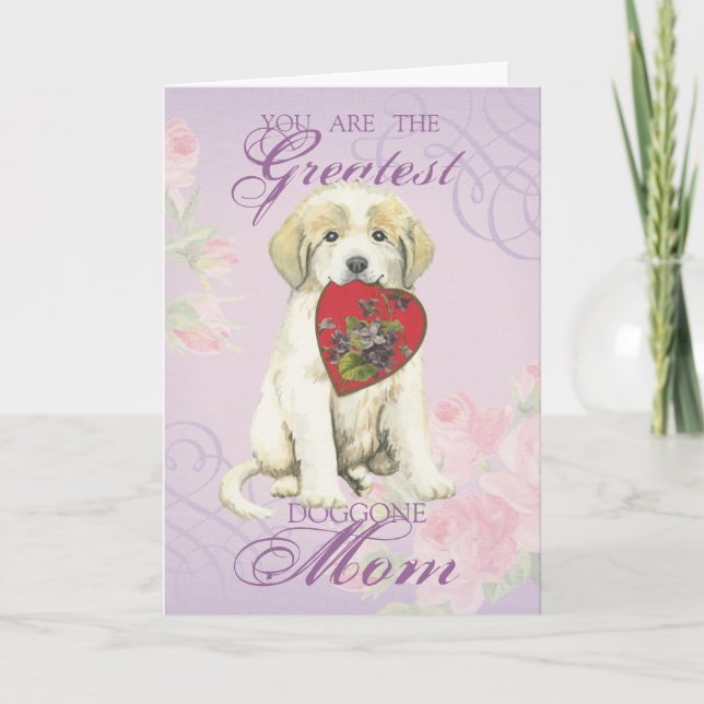 Tarjeta Madre del corazón de los grandes Pirineos (Anverso)