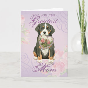Tarjeta Madre del corazón del perro de la montaña suiza
