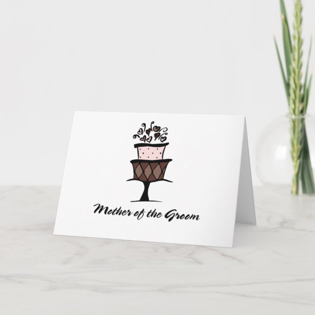 Tarjeta Madre del pastel de Groom (Anverso)