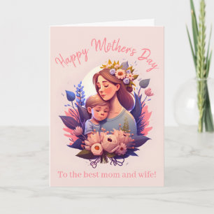 Tarjeta Madre e hijo Feliz Día de la Madre