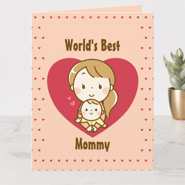 Tarjeta Madre e hijo lindo kawaii personalizado día de la  (Planta pequeña)