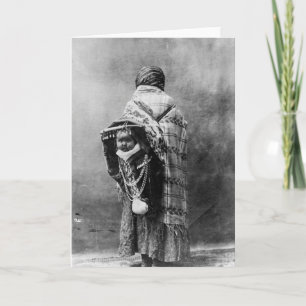 Tarjeta Madre e hijo nativos americanos Yakama