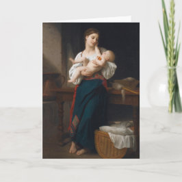 Tarjeta Madre e hijo (por Bouguereau)