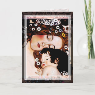 Tarjeta Madre e hijo por Gustav Klimt Collage