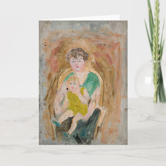 Tarjeta Madre e hijo | Tadeusz Makowski (Anverso)