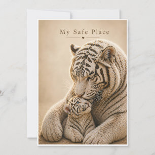 Tarjeta Madre e hijo Tigre Blanco - Mi lugar seguro - Madr