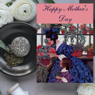 Tarjeta Madre e hijo vintage