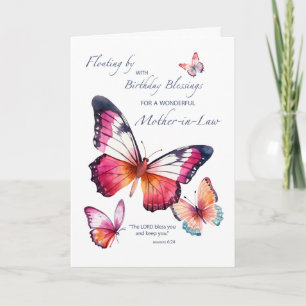 Tarjeta Madre en derecho Cumpleaños religioso con mariposa