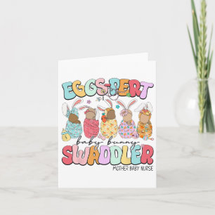 Tarjeta Madre enfermera bebé, bebé perta, día de Pascua