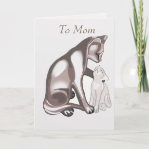 Tarjeta Madre gata y gatito