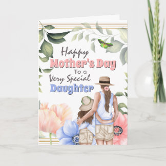 Tarjeta Madre hija ilustracion flores anémonas
