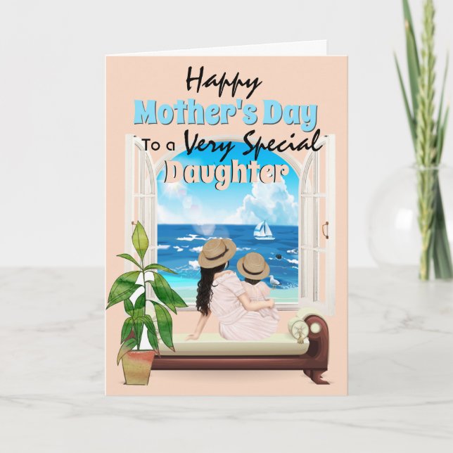 Tarjeta Madre hija ventana del paraíso tropical (Anverso)