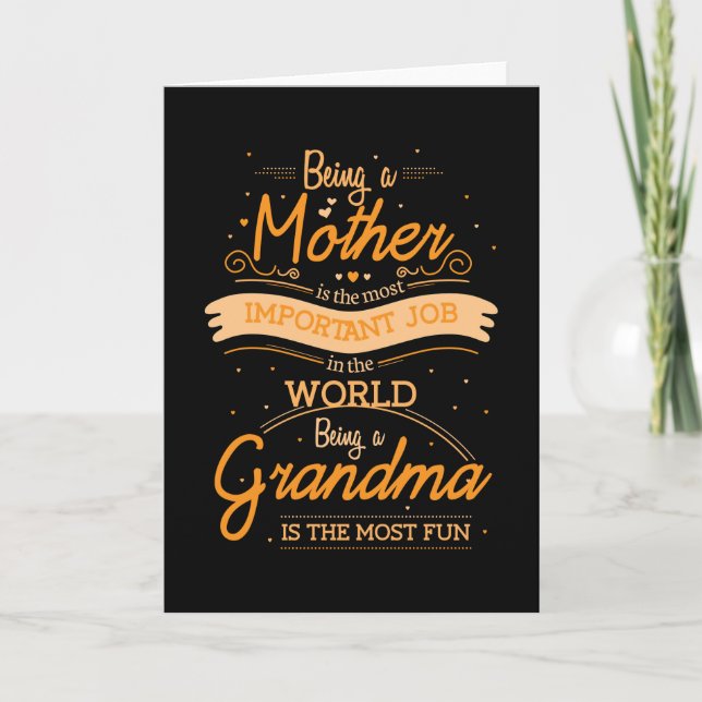 Tarjeta Madre Importante Abuela Divertida (Anverso)