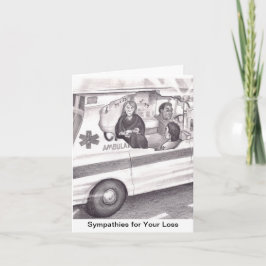 Tarjeta Madre llorando en ambulancia cantando un adiós a