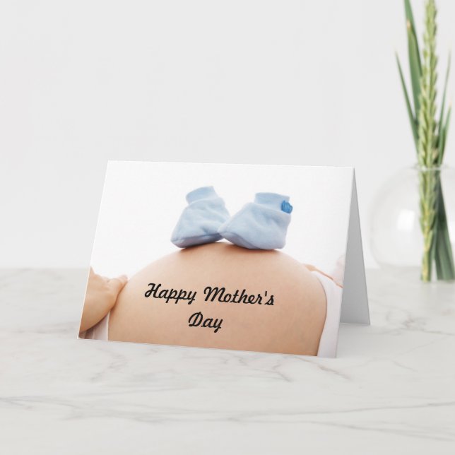 Tarjeta Madre madre niña espera el día de la madre (Anverso)