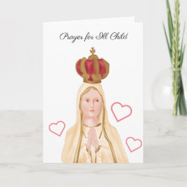 Tarjeta Madre María Oración Por Niño Enfermo - Doblado