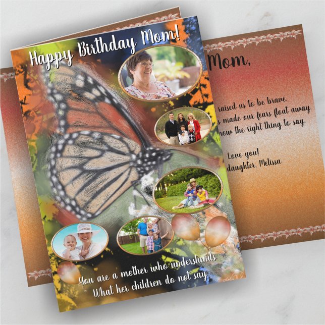 Tarjeta Madre mariposa de cumpleaños (Subido por el creador)
