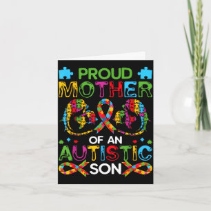 Tarjeta Madre orgullosa de hijo autista conciencia del aut