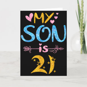 Tarjeta Madre padre mamá papá feliz cumpleaños hijo tiene 