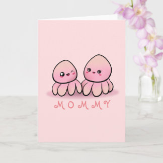 Tarjeta madre pulpo rosa linda