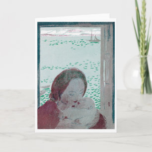 Tarjeta Madre sosteniendo al bebé, Maurice Denis