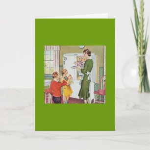 Tarjeta Madre Vintage Con Helado Para Niños