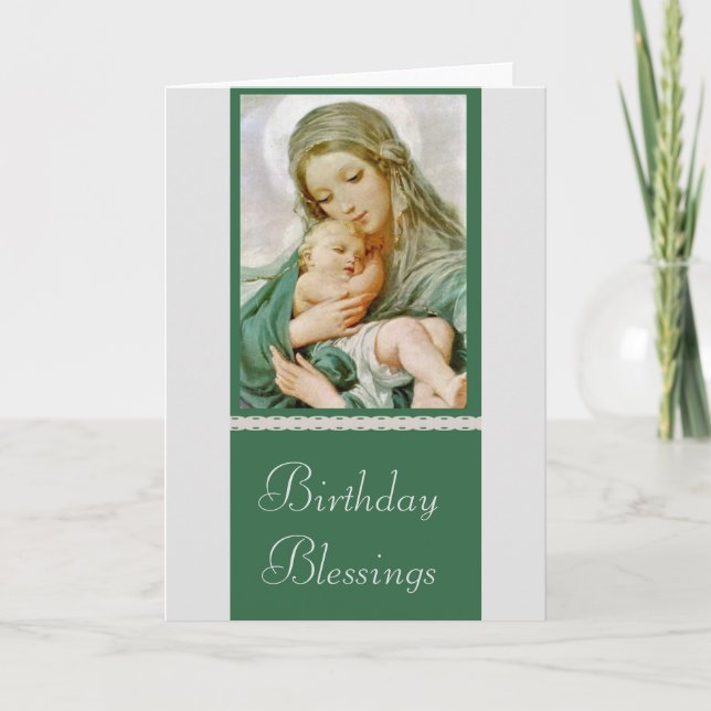 Tarjeta Madre Virgen María con el Niño Jesús (Anverso)