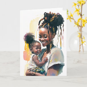 Tarjeta Madre y bebé afroamericano, Día de la Madre