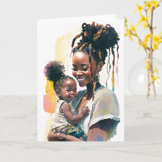 Tarjeta Madre y bebé afroamericano, Día de la Madre