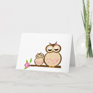 Tarjeta Madre y bebé búho