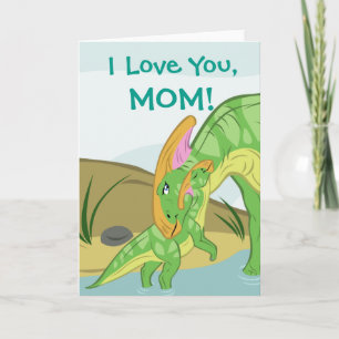 Tarjeta Madre y bebé de Parasaurolophus