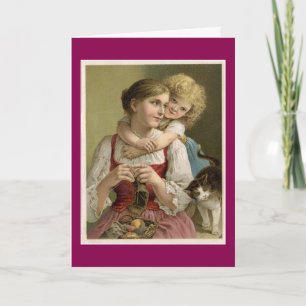 Tarjeta Madre Y Hijo Vintage