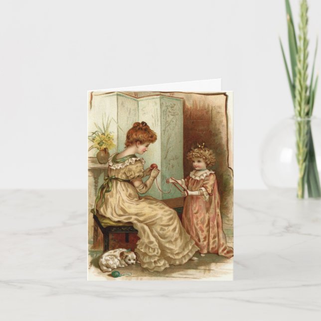 Tarjeta Madre Y Hijo Vintage (Anverso)