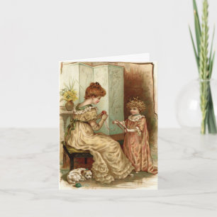 Tarjeta Madre Y Hijo Vintage